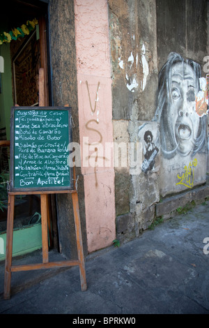 Santa Teresa, die Hügel böhmischen Bezirk von Rio De Janeiro, Brasilien, die schnell gentrified geworden ist. Stockfoto