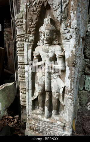 Gesagt, schnitzen, Ta Prohm, Angkor, Siem Reap, Kambodscha Stockfoto