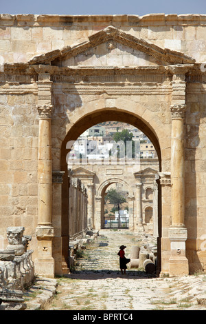 Die nördlichen Tetrapylon, Jerash Jordanien Stockfoto