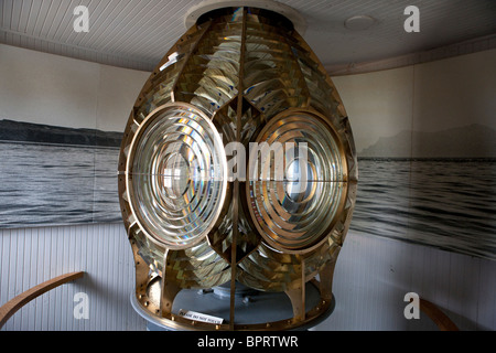 Dritter Ordnung Fresnel-Linse von Anacapa Island Lighthouse im Besucher Center, Anacapa Island, Channel Islands Nationalpark Stockfoto