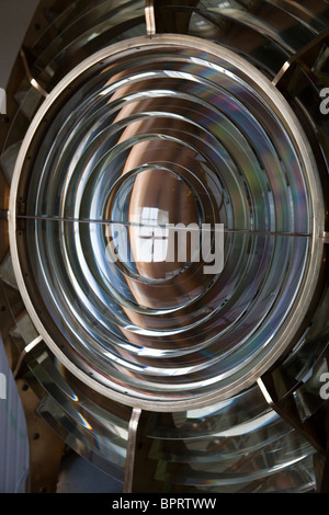 Dritter Ordnung Fresnel-Linse von Anacapa Island Lighthouse im Besucher Center, Anacapa Island, Channel Islands Nationalpark Stockfoto