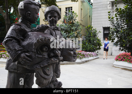 Statuen auf Shamian Insel, Guangzhou, Guangdong Provinz, China Stockfoto