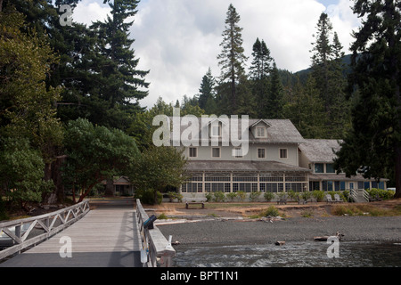 Crescent Lake Lodge, Olympic Nationalpark, Washington, Vereinigte Staaten von Amerika Stockfoto