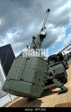 Archer Pistole System von BAE Systems in Großbritannien. Automatisierte mobile Waffe, die über eine sehr lange Strecke Granaten abfeuern kann. Stockfoto