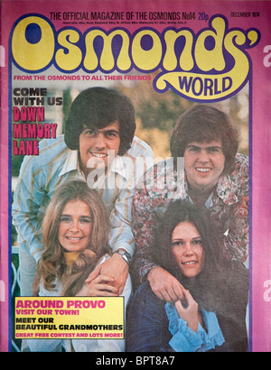 Osmonds-Welt Magazin-Cover aus den 70er Jahren. Stockfoto