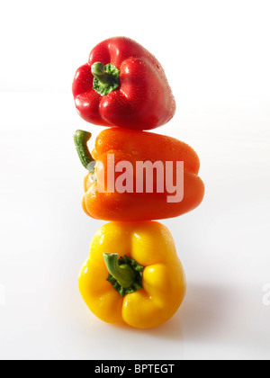 Gemischte rote, gelbe & orange frische Paprika-Fotos, Bilder & Bilder Stockfoto