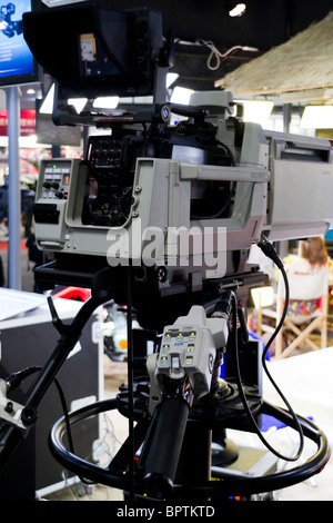 Nahaufnahme von Video-Kamera im TV-studio Stockfoto