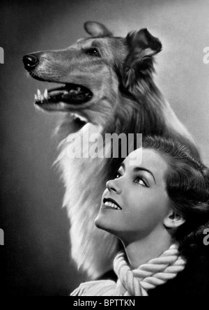 MARSHA HUNT & COLLIE HUND SCHAUSPIELERIN (1938) Stockfoto