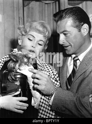 ZSA ZSA GABOR & LEX BARKER SCHAUSPIELERIN & SCHAUSPIELER (1957) Stockfoto