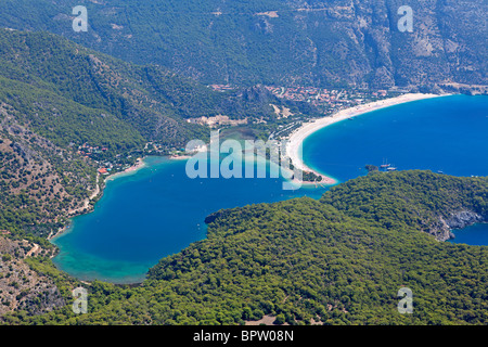 Luftaufnahme von Ölüdeniz Bucht in der Nähe von Fethiye an der türkischen Westküste Stockfoto