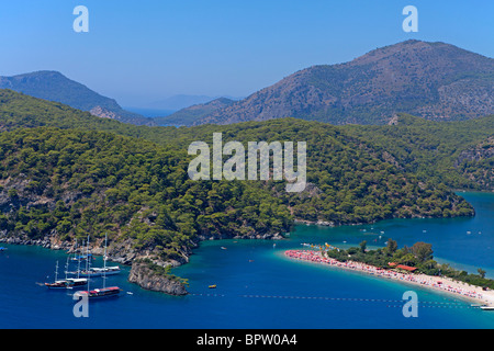 Luftaufnahme von Ölüdeniz Bucht in der Nähe von Fethiye an der türkischen Westküste Stockfoto