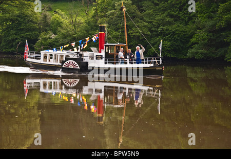 Raddampfer auf der "River Tamar' bei"Cotehele Quay"Cornwall Stockfoto