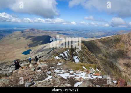 Aussicht vom Gipfel des Snowdon Stockfoto