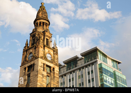 St. Vincent Street Church Turm entworfen vom Architekten Alexander Greek Thomson, St. Vincent Street, Glasgow, Schottland, Großbritannien Stockfoto