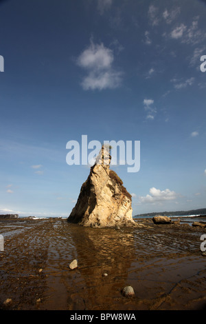 weiße Felsen Sawarna Strand Indonesien Stockfoto