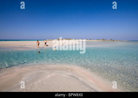 Elafonisi-Strand berühmt für rosa Sand, Kreta, Griechenland Stockfoto