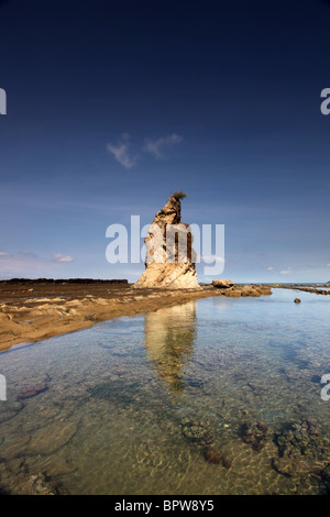 weiße Felsen Sawarna Strand Indonesien Stockfoto