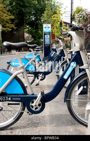 Barclays London Zyklus Leihfahrräder Schema Stockfoto