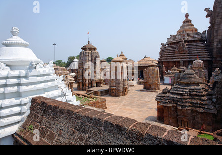 Der hinduistische Tempel von Lingaraj Mandir, Bhubaneswar, Orissa, Indien Stockfoto