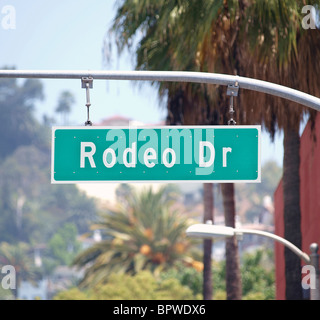 Rodeo Drive in wohlhabenden Beverly Hills Kalifornien Zeichen. Stockfoto