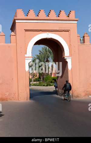 Stadt Wand, Marrakesch, Marokko, Nordafrika, Afrika Stockfoto