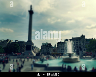 Trafalgar Square und Nelson Säule Stockfoto