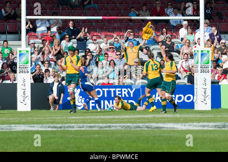 Der Vizemeister Spiel zwischen Frankreich und Deutschland. Australien gewann 22-8. Der iRB organisiert Rugby-Weltmeisterschaft der Frauen Stockfoto