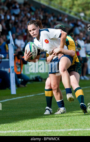 Der Vizemeister Spiel zwischen Frankreich und Deutschland. Australien gewann 22-8. Der iRB organisiert Rugby-Weltmeisterschaft der Frauen Stockfoto