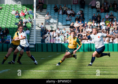 Der Vizemeister Spiel zwischen Frankreich und Deutschland. Australien gewann 22-8. Der iRB organisiert Rugby-Weltmeisterschaft der Frauen Stockfoto