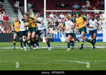 Der Vizemeister Spiel zwischen Frankreich und Deutschland. Australien gewann 22-8. Der iRB organisiert Rugby-Weltmeisterschaft der Frauen Stockfoto