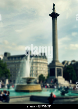 Trafalgar Square und Nelson Säule Stockfoto