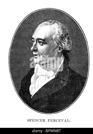 Porträt von Spencer Perceval ein britischer Staatsmann und Premierminister ist er nur der britische Premierminister, ermordet worden. Stockfoto