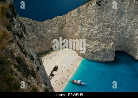 Navagio Strand oder Shipwreck Bay auf der Insel Zakynthos Stockfoto