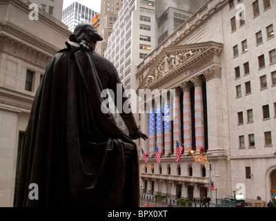 Statue von George Washington Wall Street New York City Stockfoto