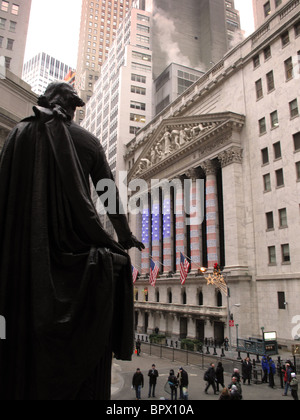 Statue von George Washington Wall Street New York City Stockfoto