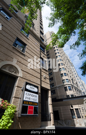 Eigentumswohnungen zum Verkauf anmelden Chicago Gold Coast Luxus-Appartements Stockfoto