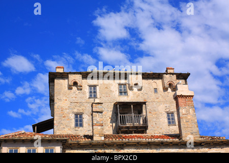 Alte Pension Bau in Ouranoupolis Stockfoto