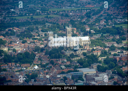 Kathedrale von Lincoln, aus der Luft, Lincoln, Ostengland Stockfoto