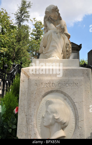 Alfred Chopin Grab, Friedhof Pere Lachaise, Paris, Frankreich Stockfoto