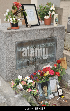 James Douglas Morrison Grab, Friedhof Pere Lachaise, Paris, Frankreich Stockfoto