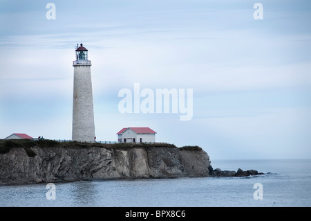 der älteste Leuchtturm in Gaspe Halbinsel, Kappe des Rosiers, Quebec. Höchsten in Kanada hat es seit über 150 Jahren gestanden Stockfoto