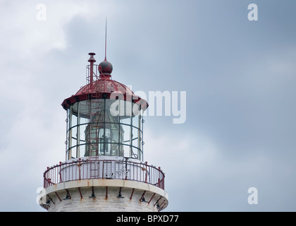 Draufsicht der älteste Leuchtturm in Gaspe Halbinsel, Quebec. Höchsten in Kanada hat es seit über 150 Jahren gestanden Stockfoto