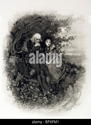 Little Nell und ihrem Großvater. Von der Old Curiosity Shop von Charles Dickens. Künstler Frederick Barnard... Stockfoto