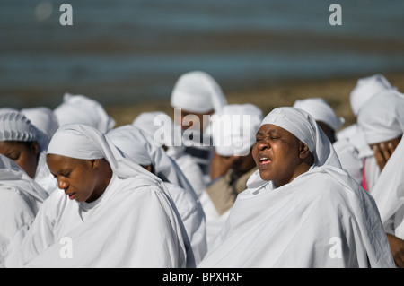 Weibliche Mitglieder der Kongregation der Apostel der Muchinjikwa Kirche.  Foto von Gordon Scammell Stockfoto