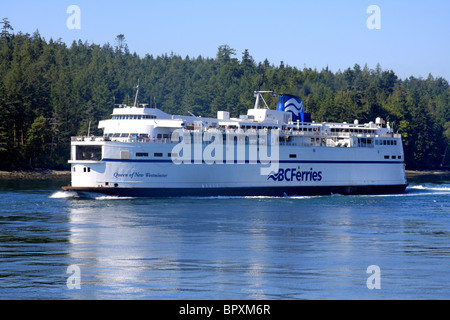 Die BC Fähren Königin von New Westminster in Active Pass. Stockfoto