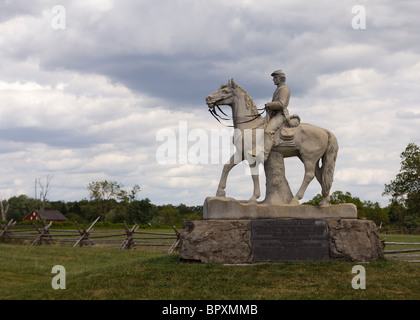American Civil War Denkmal Kalvarienberg Soldat zu Pferd - Gettysburg, Pennsylvania, USA Stockfoto