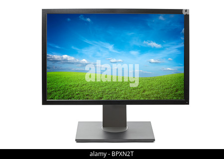 Computer-Monitor, isoliert Stockfoto