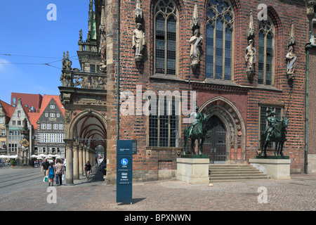 Marktplatz Mit Rathaus in Bremen, Weser, Freie Hansestadt Bremen Stockfoto