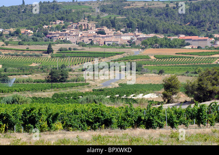 Montouliers einer Hügel-Stadt in der Region Languedoc-Roussillon im Süden Frankreichs Stockfoto