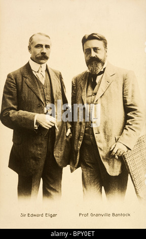 Die beiden Komponisten Sir Edward Elgar (1857-1934) und Prof. Sir Granville Bantock (1868-1946). Stockfoto